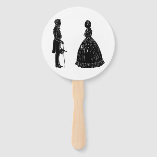 Leque silhueta de abraham lincoln mary todd lincoln