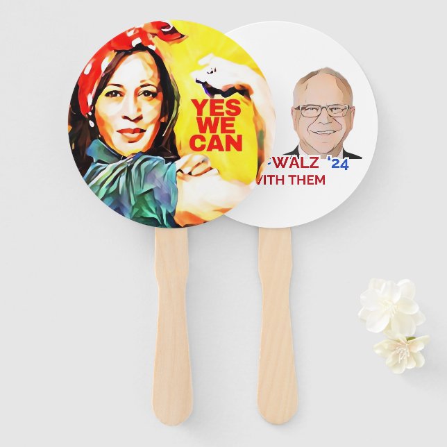 Leque Sim Podemos - Kamala Harris Tim Walz Eleição 2024 (Frente e Verso)