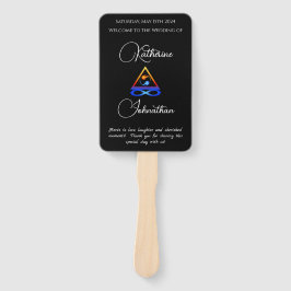 Leque Símbolo da Chama Weding Program-Timeline-Twin-