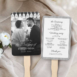 Leque Simple Elegant Classy Script Photo Wedding Program