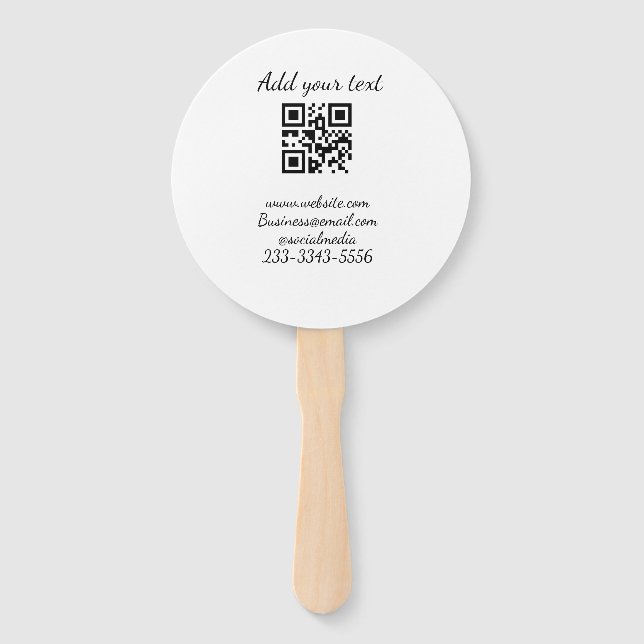 Leque simples código QR personalizado adicionar seu nome (Frente)