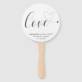 Leque Simples Coração de Amor Casamento Fofo