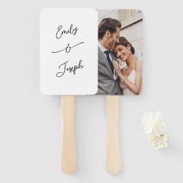 Leque Simples Fotos de Casamento Manuscritas Caprichosas