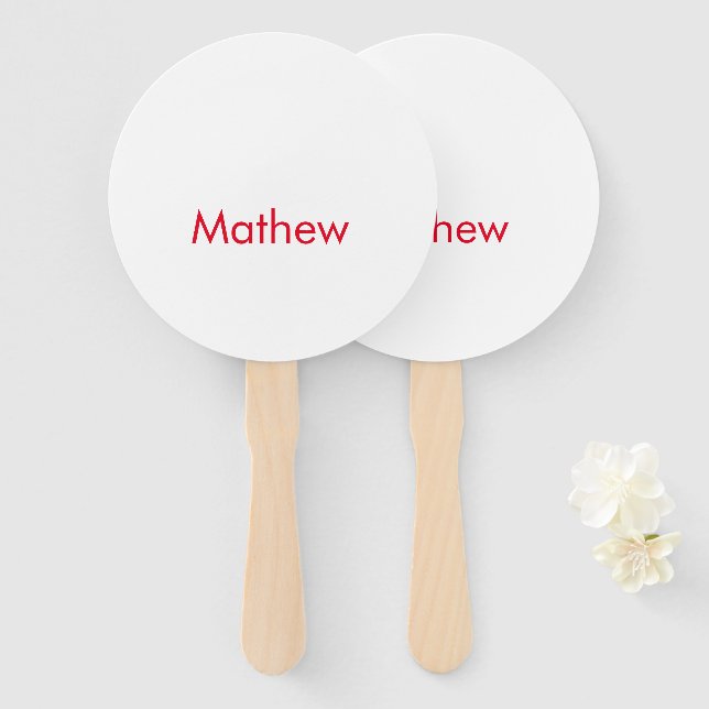 Leque simples letra inicial monograma adicionar sua letr (Frente e Verso)