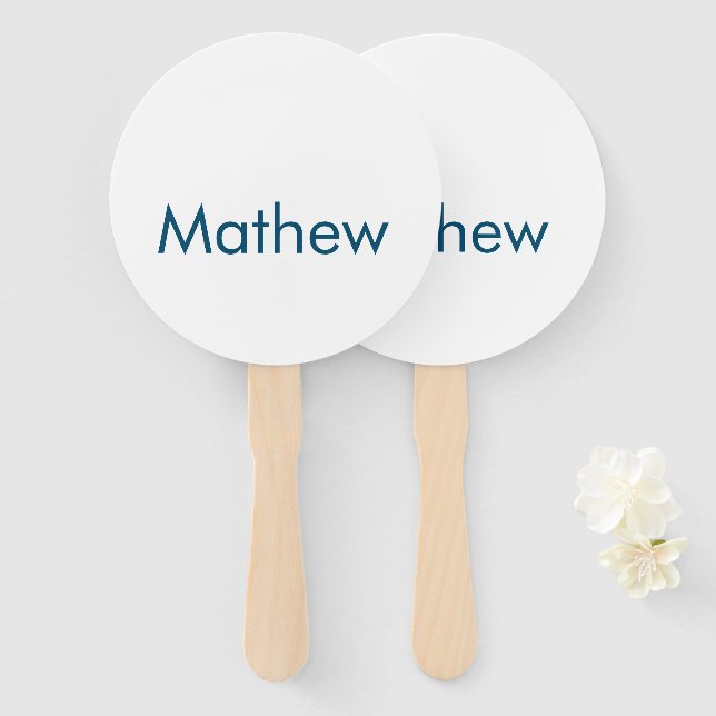 Leque simples letra inicial monograma adicione seu nome  (Frente e Verso)