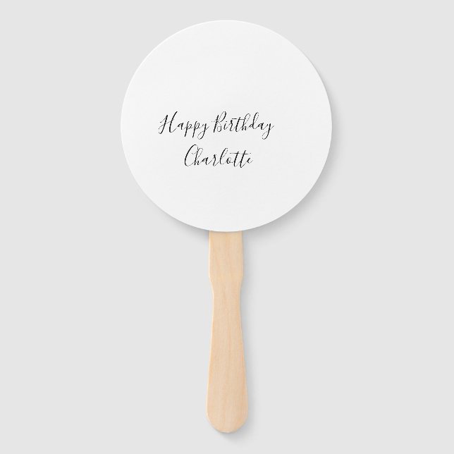 Leque SIMPLES MINIMAL.CUTIE ADICIONE NOME BEBÊ feliz ani (Frente)