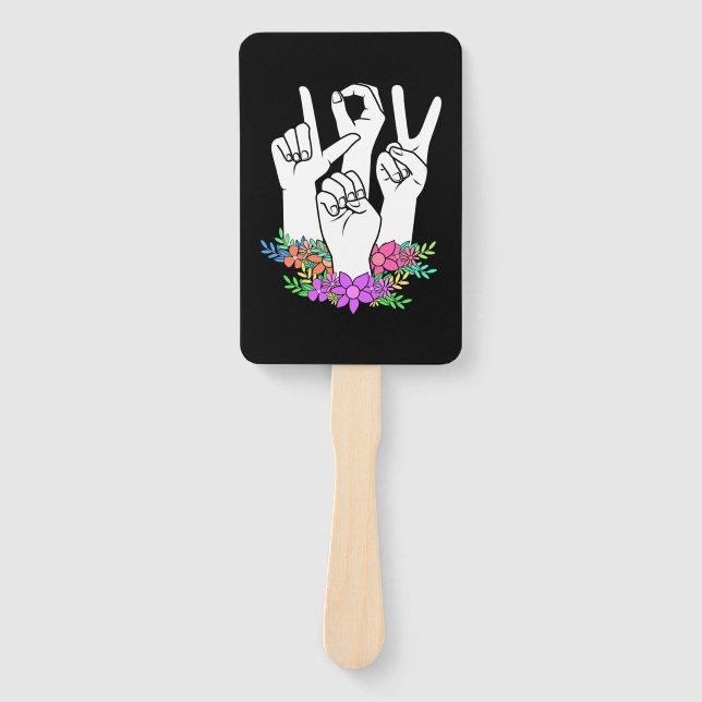 Leque Sinal de Mão do Professor ASL (Frente)