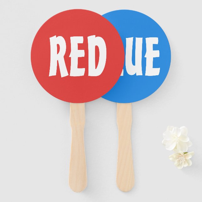 Leque Sinal de Remo de Jogo da Equipe Azul Vermelho (Frente e Verso)