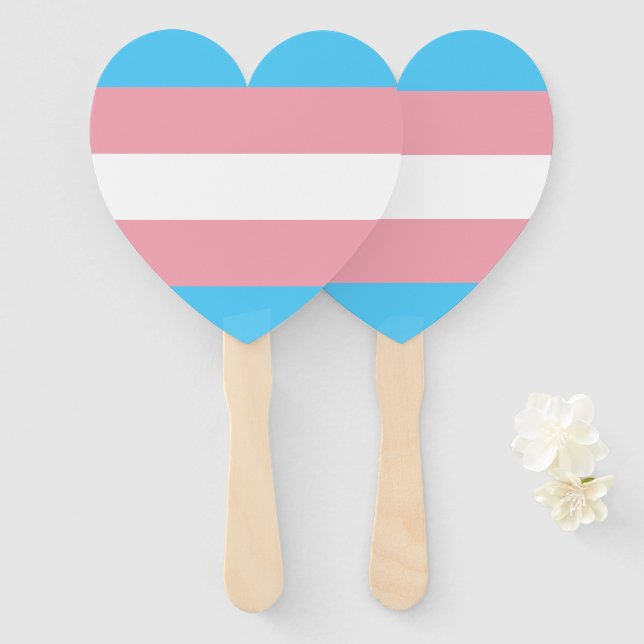 Leque Sinalizador do Orgulho Transgênero - Arco-Íris LGB (Frente e Verso)