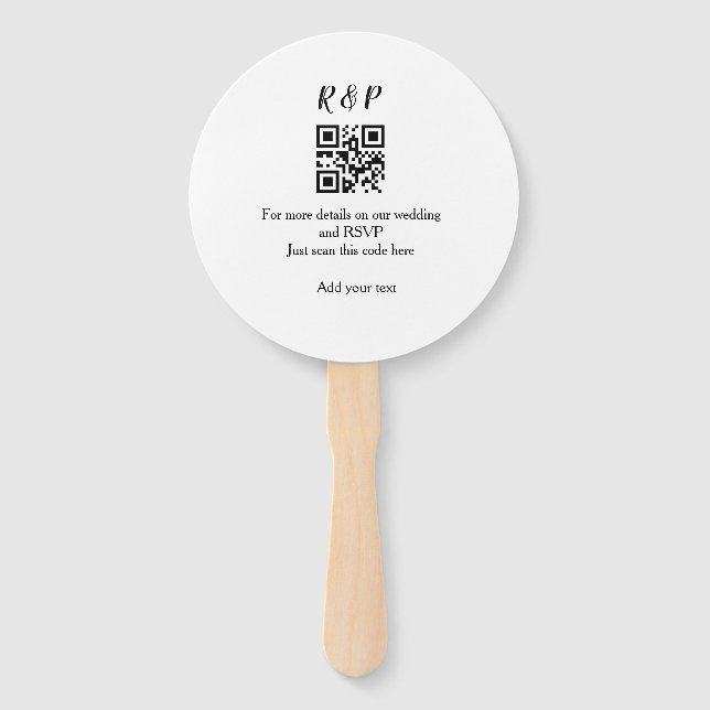 Leque Site de casamento rsvp q r código adicionar nome t (Frente)