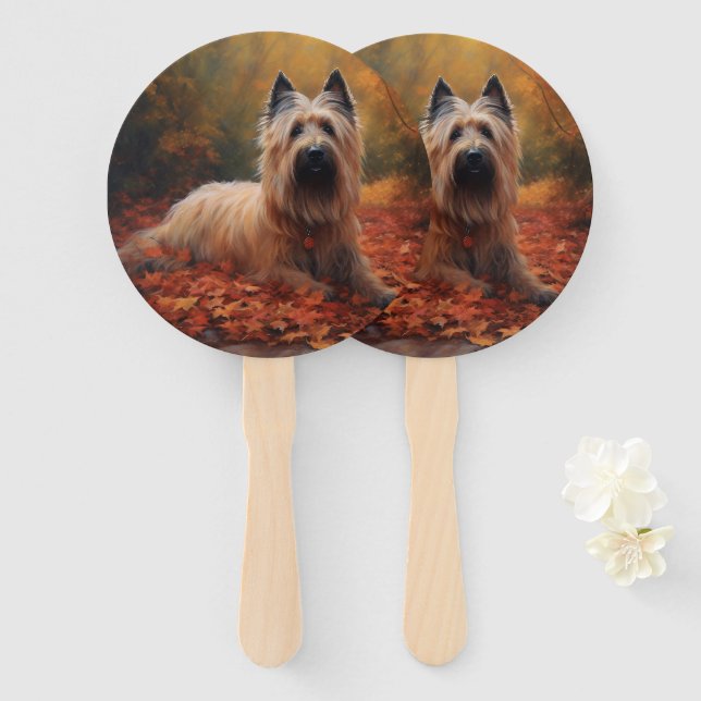 Leque Skye Terrier no outono deixa cair inspiração (Frente e Verso)
