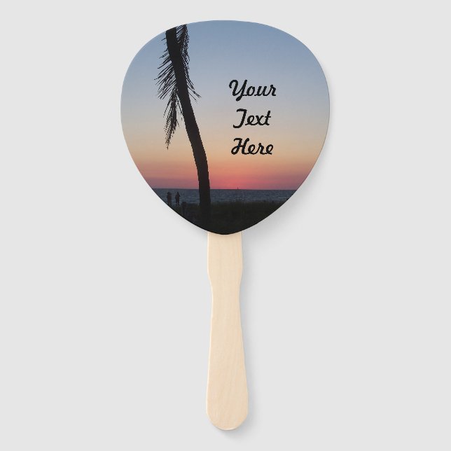 Leque Sol tropical colorido com ventiladores portáteis (Frente)