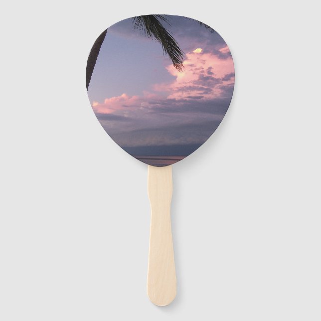 Leque Sombras do céu roxo em um ventilador portátil (Frente)