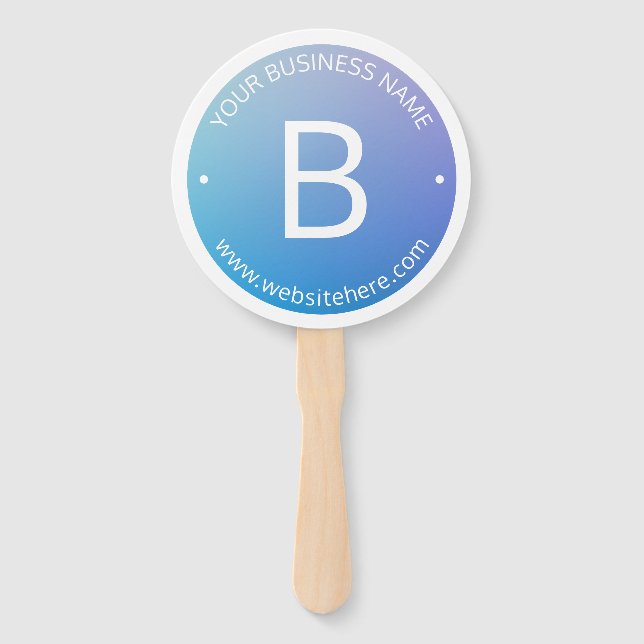 Leque Sombreado Azul e Roxo com Texto Editável (Frente)