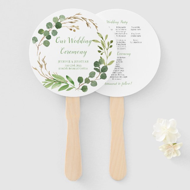 Leque Sonho Botânico Eucalipto Deixa Ventiladores REDOND (Frente e Verso)