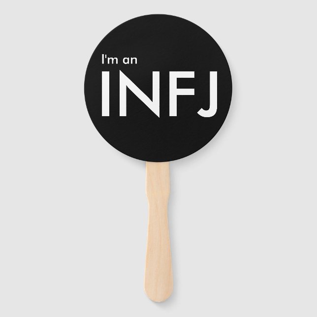 Leque Sou um INFJ - Personalidade Tipo Preto (Verso)