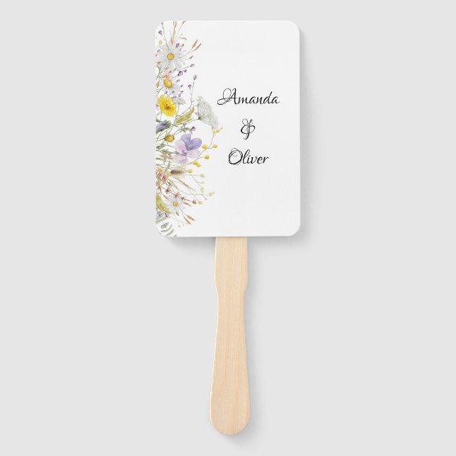 Leque Spring Blossom Wedding Program Hand Fans (Frente)