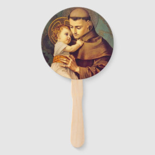 Leque St Anthony de Pádua com bebê Jesus