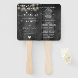 Leque String Lights Black Barn Wood Wedment Program