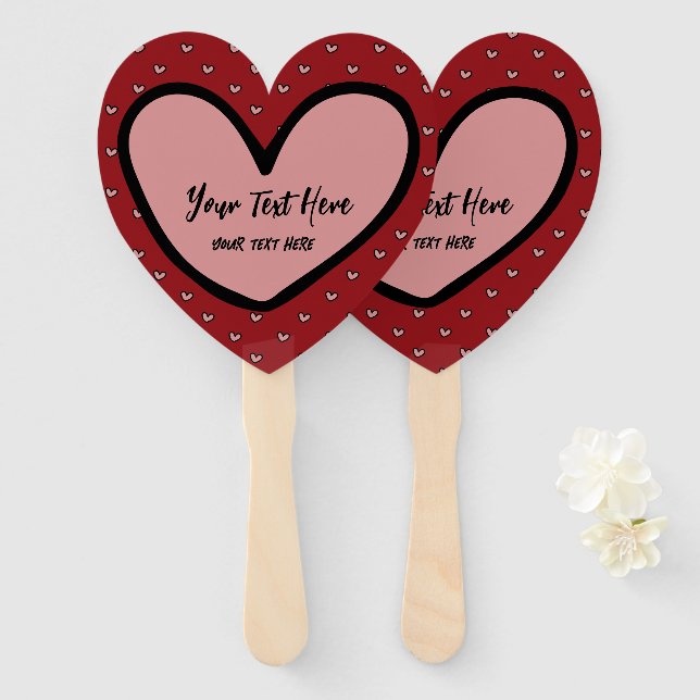 Leque Stylist Doce Heart Party Supply Modelo (Frente e Verso)