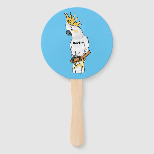 Leque Sulphur-crested cockatoo bird cartoon illustration