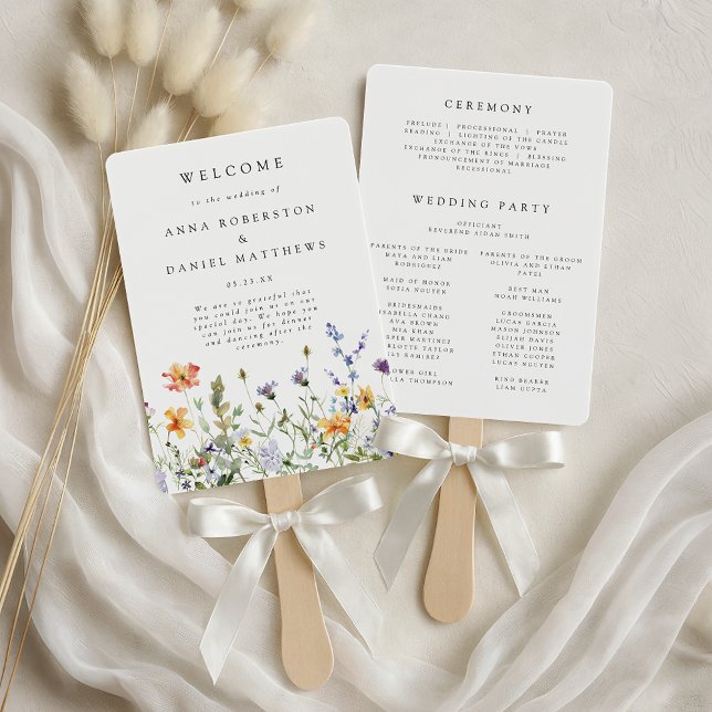 Leque Summer Wildflower Garden Wedding (Criador carregado)
