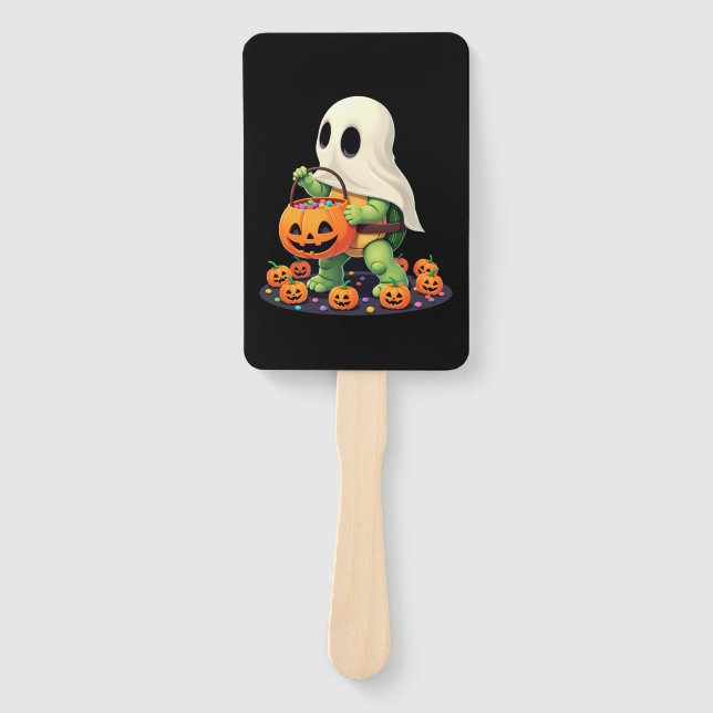 Leque Tartaruga Fantasma de Halloween Fofa com Doce (2) (Frente)