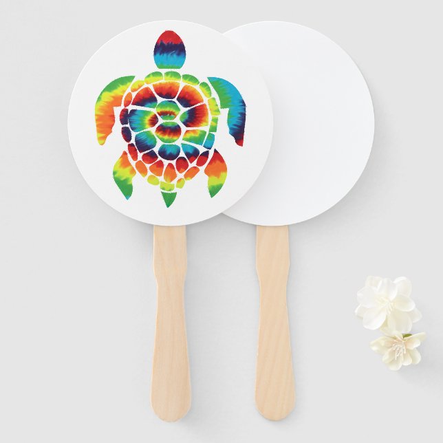 Leque Tartaruga Tie Dye (Frente e Verso)