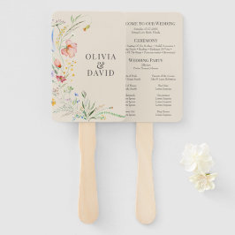 Leque Taupe Wildflower Meadow Weding Program