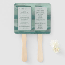 Leque Teal Absract Coastal Chic Modern Weds Program