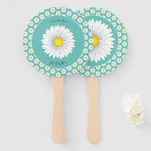 Leque Teal Bonito Pequena Margarida Personalizada