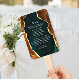 Leque Teal, Programa de Casamento de Agata Dourada Laran