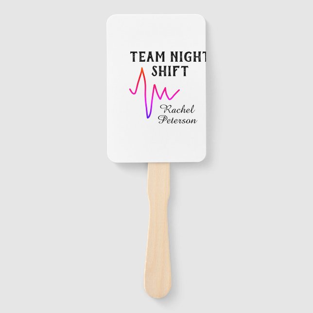 Leque Team night shift nurse doctor medical name heart l (Frente)