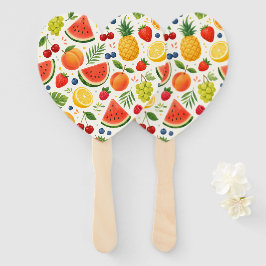 Leque Tecido de Padrão de Frutas de Verão | Melancia Tro
