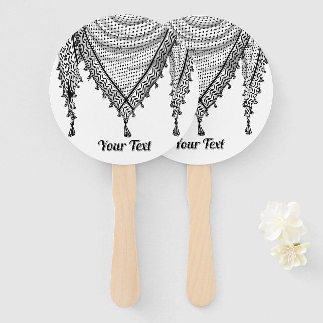 Leque Tecido Tradicional do Keffiyeh Scarf Palestino (Frente e Verso)