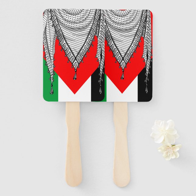 Leque Tecido Tradicional do Keffiyeh Scarf Palestino (Frente e Verso)