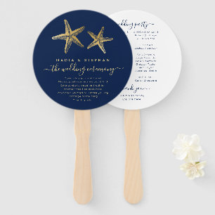 Leque Tema Náutico Casamento Frigorífico Marinho Dourado
