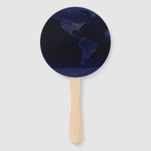 Leque Terra Mundo Mapeia Luzes da Cidade à Noite por Sat