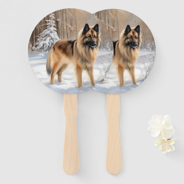 Leque Tervuren Belga Deixe Nevar Natal (Frente e Verso)