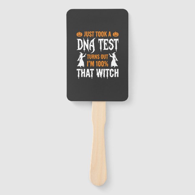 Leque Teste de DNA de Bruxa Engraçado de Halloween Gráfi (Frente)