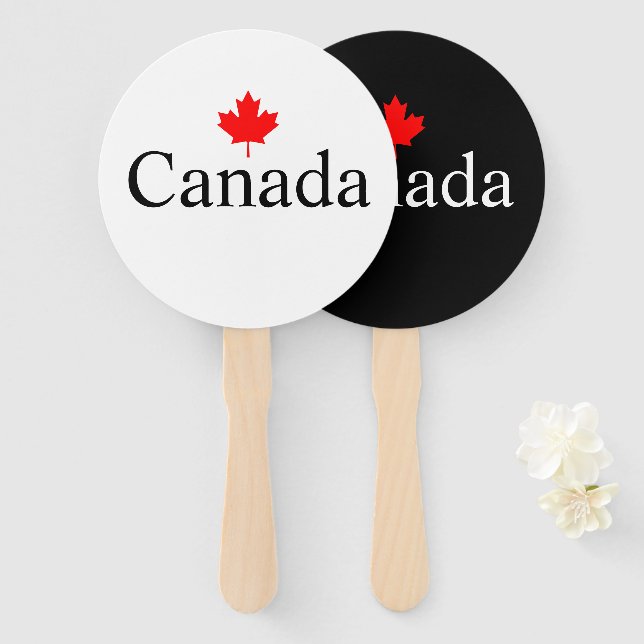 Leque Texto personalizado do Canadá com jogos de festas  (Frente e Verso)