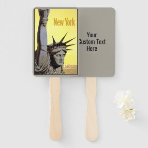 Leque Texto personalizado viagens vintage do New York Li
