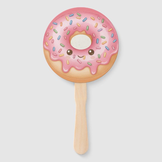 Leque "The Cute Donut" – Sweet and Festive Illustration  (Frente)