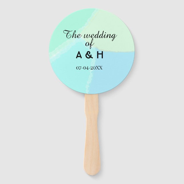 Leque The wedding of add couple name initial letter date (Frente)