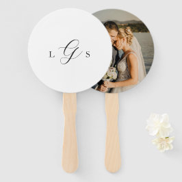 Leque Timeless Black and White Monogram Elegant Wedding
