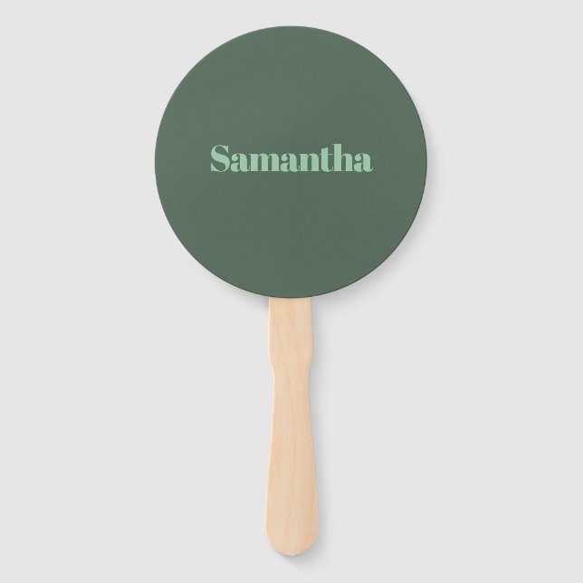 Leque Tipografia de Nome Personalizado Elegante ｜verde s (Frente)