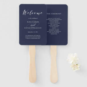Leque Tipografia Elegante   Casamento Marinho Azul