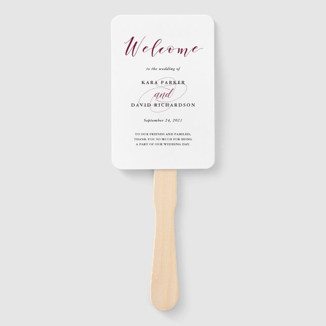 Leque Tipografia Elegante | Marsala Wedding (Frente)