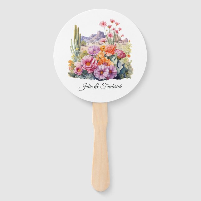 Leque Tons Florais Casamento no Deserto (Frente)