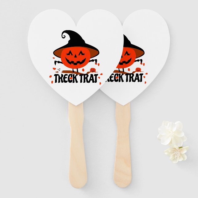 Leque Treck Trat Pumpkin sorrindo (Frente e Verso)